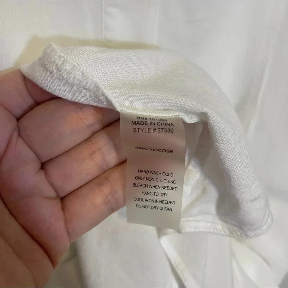 Soft Surroundings Button Down Long Line Shirt Blouse - Minimalist Classic Top - Picture 3 of 5